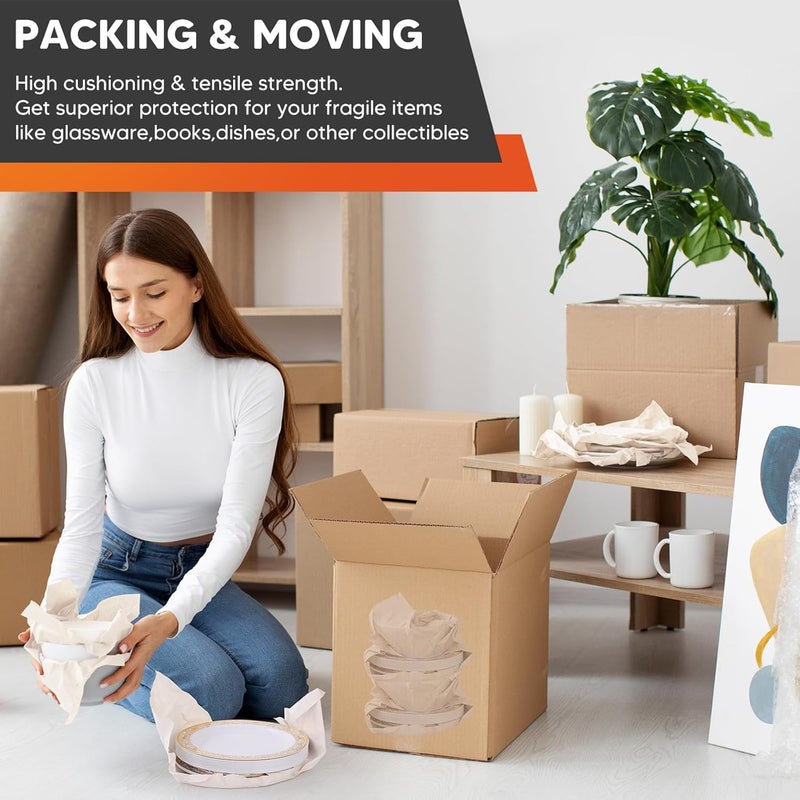 Donyang Newsprint Packing Paper for Moving Boxes, 26" x 15" Packing Boxes for Moving, Packaging, Shipping Supplies, 52 Sheets Newspaper Wrapping Material for Moving Essentials, Dishes Glassware Filler 1.5 lbs - Image 3